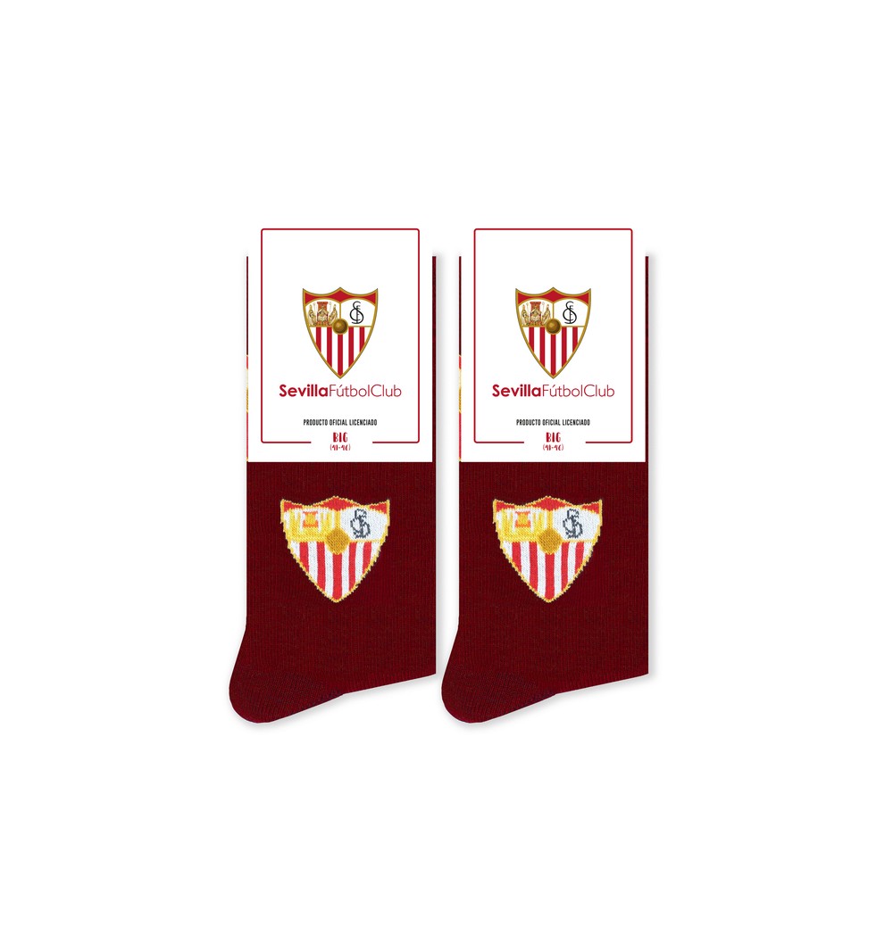 Calcetines del Sevilla FC con el escudo
