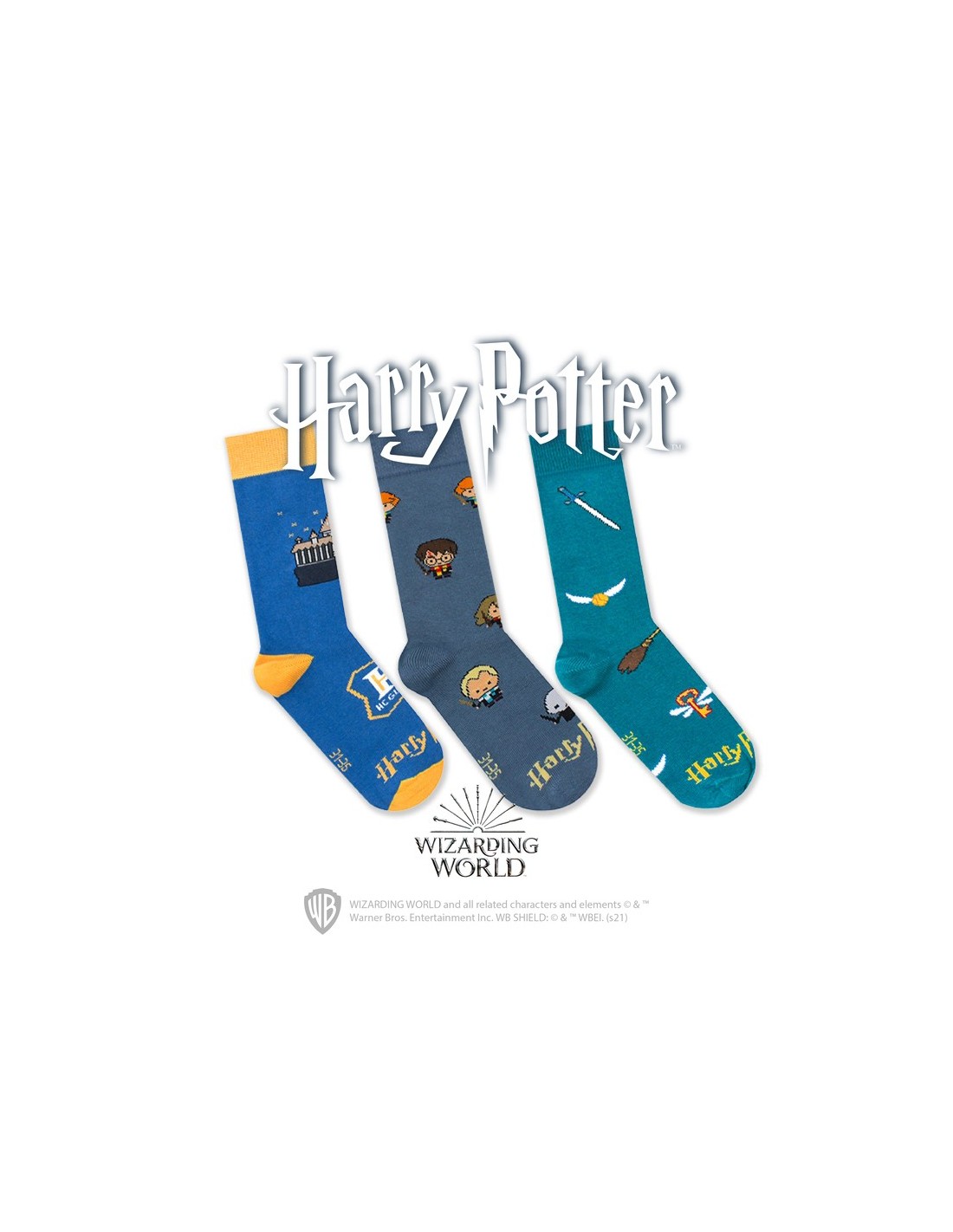 Pack de 3 pares de calcetines estampado Harry Potter para niño