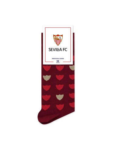 CALCETINES SEVILLA SILUETAS  ESCUDOS ROJO