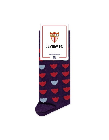 CALCETINES SEVILLA SILUETAS  ESCUDOS ROJO